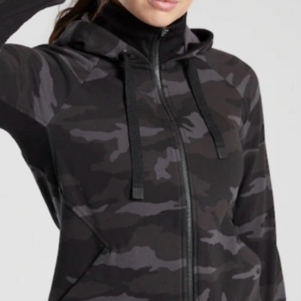 Athleta Camouflage Zip-Up Hoodie